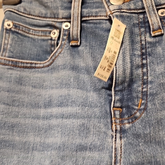 NWT MADEWELL Blue Flare Jeans Denim Waist 24 Mid Rise Fitted Women Kick Out - Picture 5 of 9